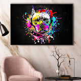 Cool Bulldog On Headphone Colorful Framed Canvas Prints Wall Art Decor - Painting Canvas, Floating Frame, Framed Picture
