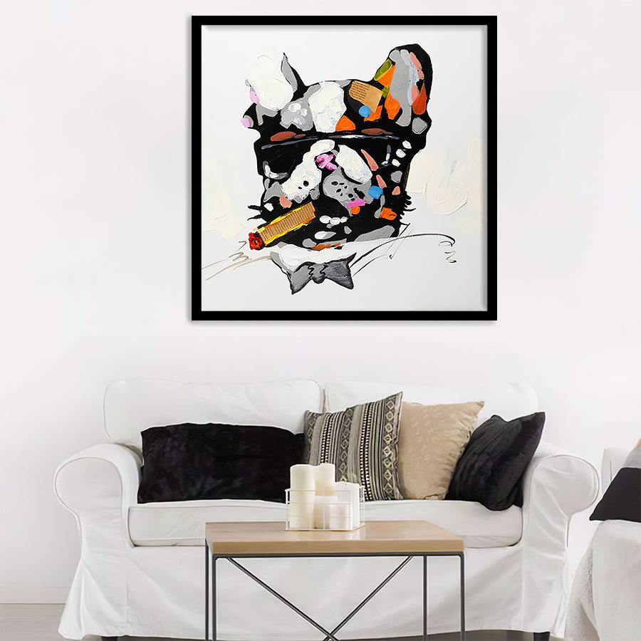 Wall Art Print | Cool Bulldog With Sunglasses - Animal Art, Framed Prints, Art Prints