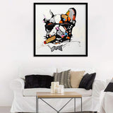 Wall Art Print | Cool Bulldog With Sunglasses - Animal Art, Framed Prints, Art Prints