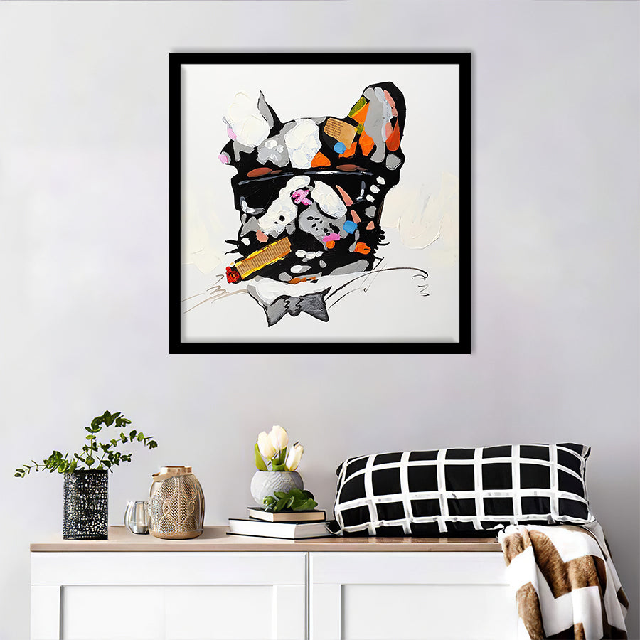 Wall Art Print | Cool Bulldog With Sunglasses - Animal Art, Framed Prints, Art Prints