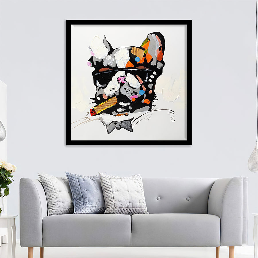 Wall Art Print | Cool Bulldog With Sunglasses - Animal Art, Framed Prints, Art Prints