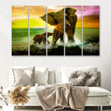 Cool Elephant 5 Pieces B Canvas Prints Wall Art - Painting Canvas, Multi Panels,5 Panel, Wall Decor