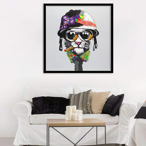 Wall Art Print | Cool Dude Cat With Sunglasses - Animal Art, Framed Prints, Art Prints