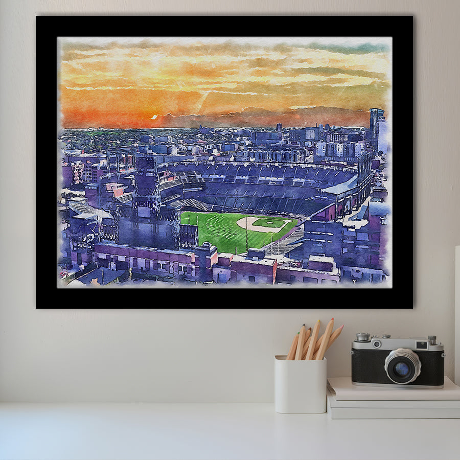 Coors Field Rockies Watercolor, Sport Prints Fan Gift, Framed Art Prints Wall Art Decor
