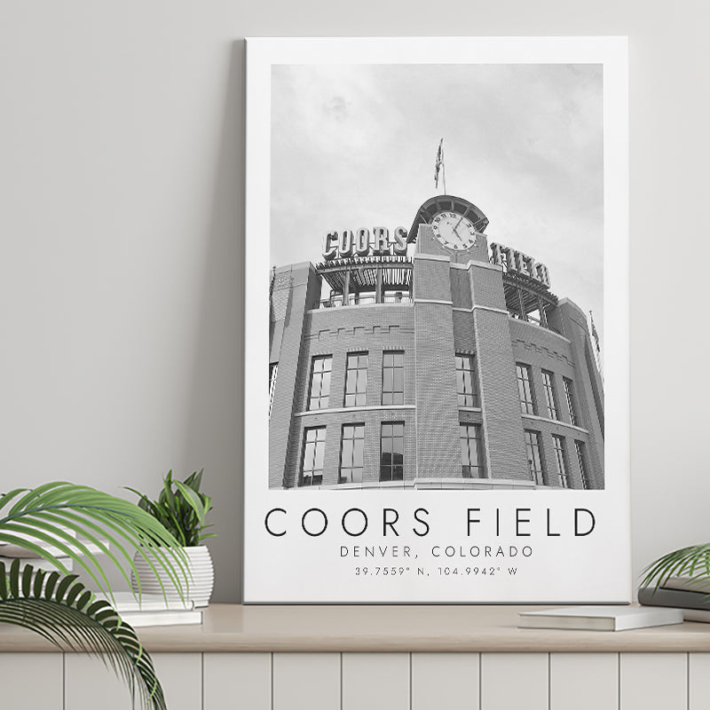 Coors Field Colorado Rockies Baseball Lovers Black And White Art Canvas Prints Wall Art Home Decor