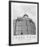 Coors Field Colorado Rockies Baseball Lovers Black And White Art Framed Art Prints Wall Art Decor, Framed Picture
