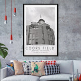 Coors Field Colorado Rockies Baseball Lovers Black And White Art Framed Art Prints Wall Art Decor, Framed Picture