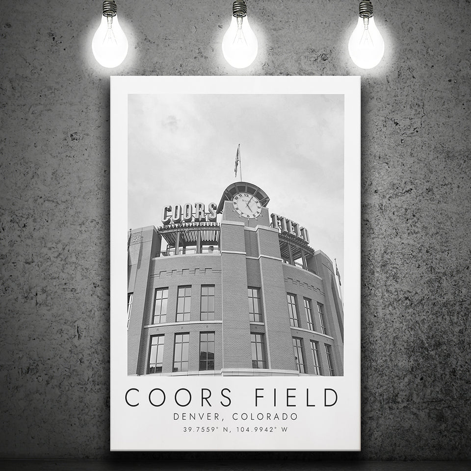 Coors Field Colorado Rockies Baseball Lovers Black And White Art Canvas Prints Wall Art Home Decor