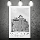 Coors Field Colorado Rockies Baseball Lovers Black And White Art Canvas Prints Wall Art Home Decor