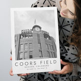 Coors Field Colorado Rockies Baseball Lovers Black And White Art Canvas Prints Wall Art Home Decor