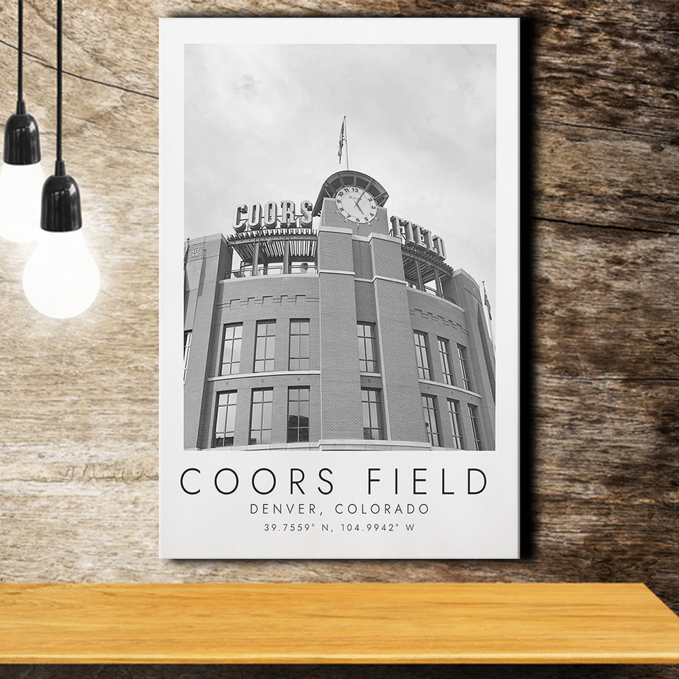 Coors Field Colorado Rockies Baseball Lovers Black And White Art Canvas Prints Wall Art Home Decor