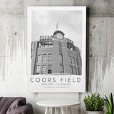 Coors Field Colorado Rockies Baseball Lovers Black And White Art Canvas Prints Wall Art Home Decor
