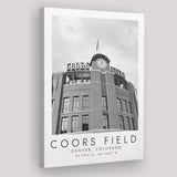 Coors Field Colorado Rockies Baseball Lovers Black And White Art Canvas Prints Wall Art Home Decor