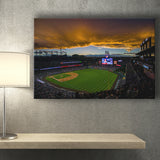 Coors Field Rockies on Cloudy Day, Stadium Canvas, Sport Art, Gift for him, Fan Gift, Canvas Prints Wall Art Decor