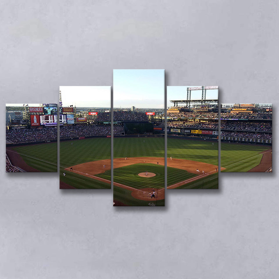 Coors Field Stadium Canvas Prints Colorado Rockies Wall Art Baseball,Multi Panels,Sport Stadium Art Prints, Fan Gift