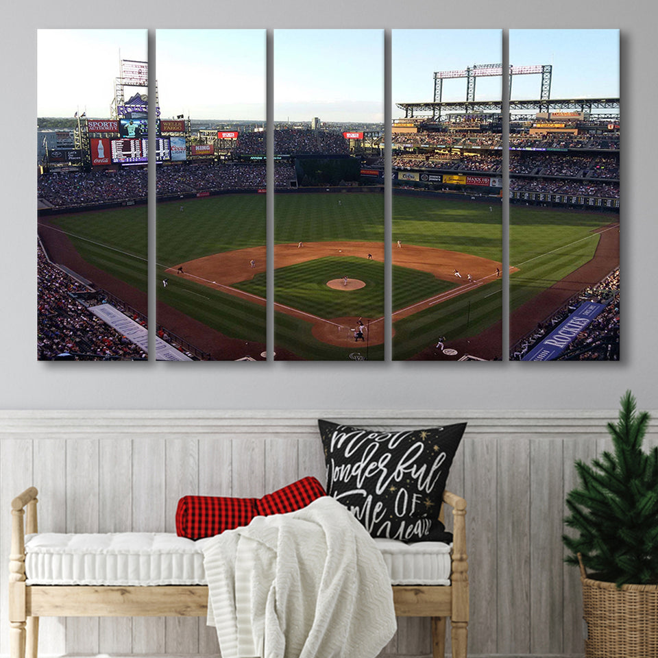 Coors Field Stadium Canvas Prints Colorado Rockies Wall Art Baseball,Multi Panels B,Sport Stadium Art Prints, Fan Gift