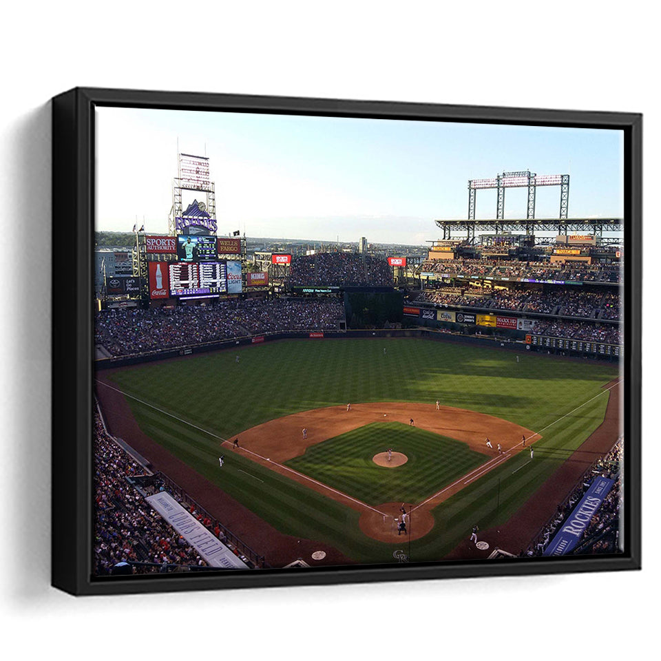 Coors Field Stadium Framed Canvas Prints Colorado Rockies Wall Art Baseball,Sport Stadium Art Prints, Fan Gift