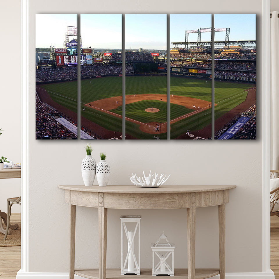 Coors Field Stadium Canvas Prints Colorado Rockies Wall Art Baseball,Multi Panels B,Sport Stadium Art Prints, Fan Gift
