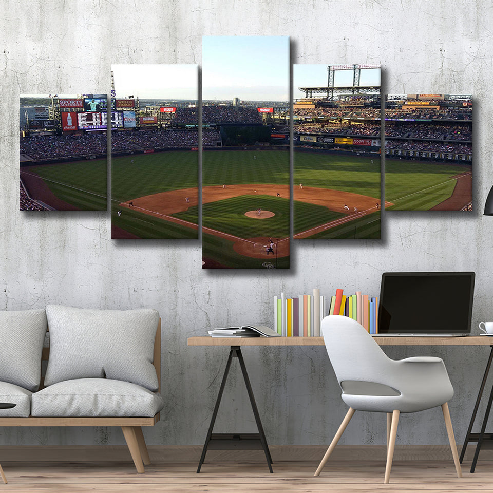 Coors Field Stadium Canvas Prints Colorado Rockies Wall Art Baseball,Multi Panels,Sport Stadium Art Prints, Fan Gift