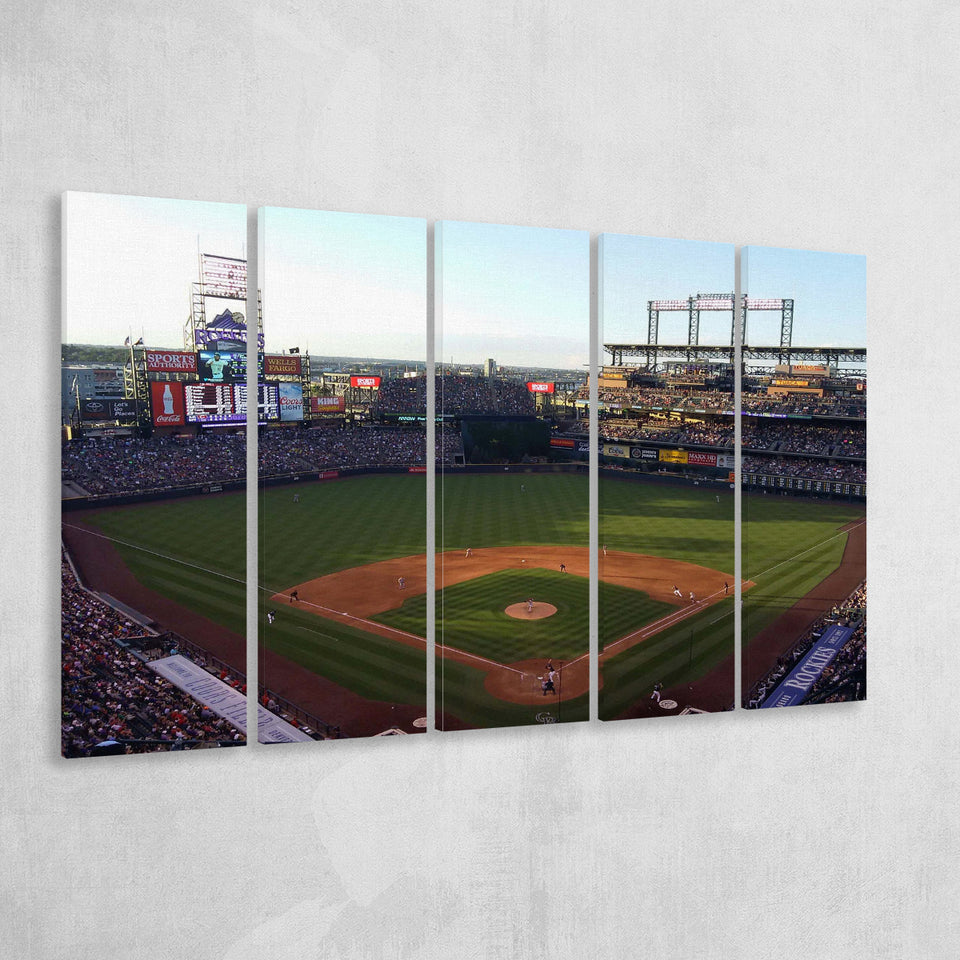 Coors Field Stadium Canvas Prints Colorado Rockies Wall Art Baseball,Multi Panels B,Sport Stadium Art Prints, Fan Gift