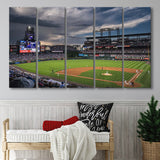 Coors Field Wall Art Colorado Rockies Stadium Canvas Prints Baseball,Multi Panels B,Sport Stadium Art Prints, Fan Gift
