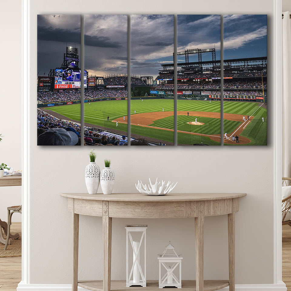 Coors Field Wall Art Colorado Rockies Stadium Canvas Prints Baseball,Multi Panels B,Sport Stadium Art Prints, Fan Gift