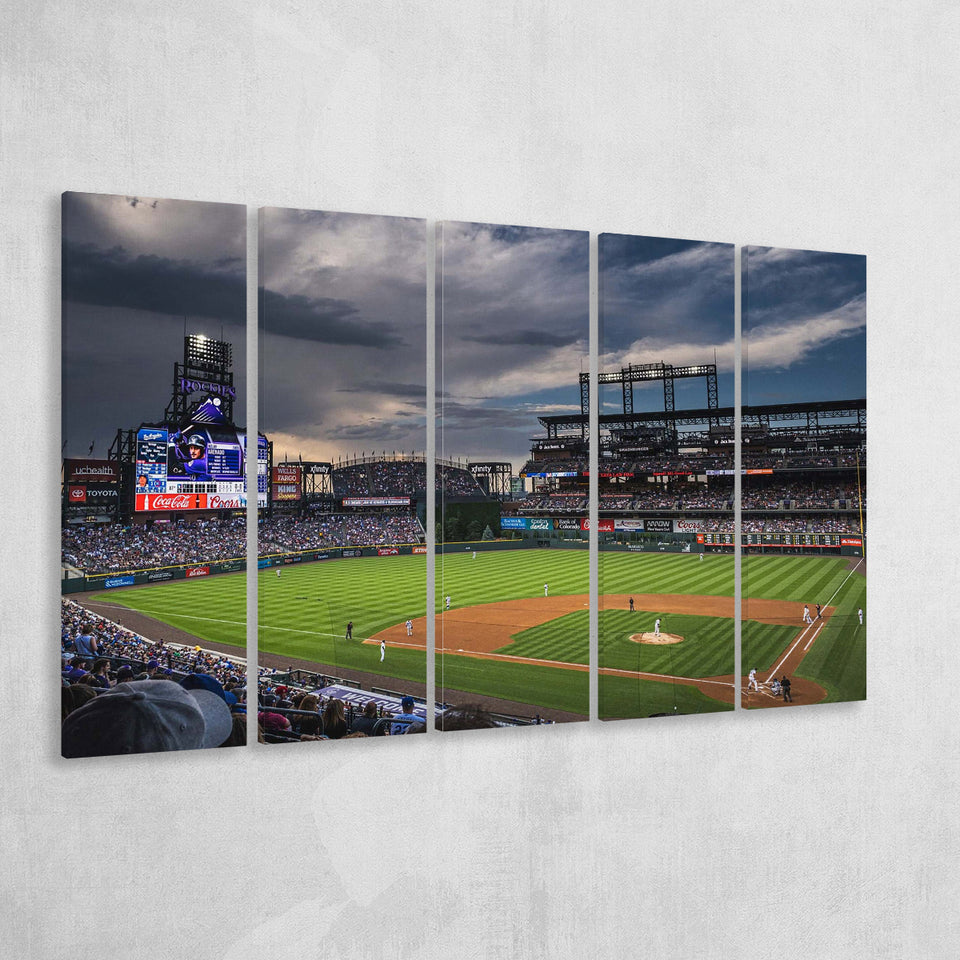 Coors Field Wall Art Colorado Rockies Stadium Canvas Prints Baseball,Multi Panels B,Sport Stadium Art Prints, Fan Gift