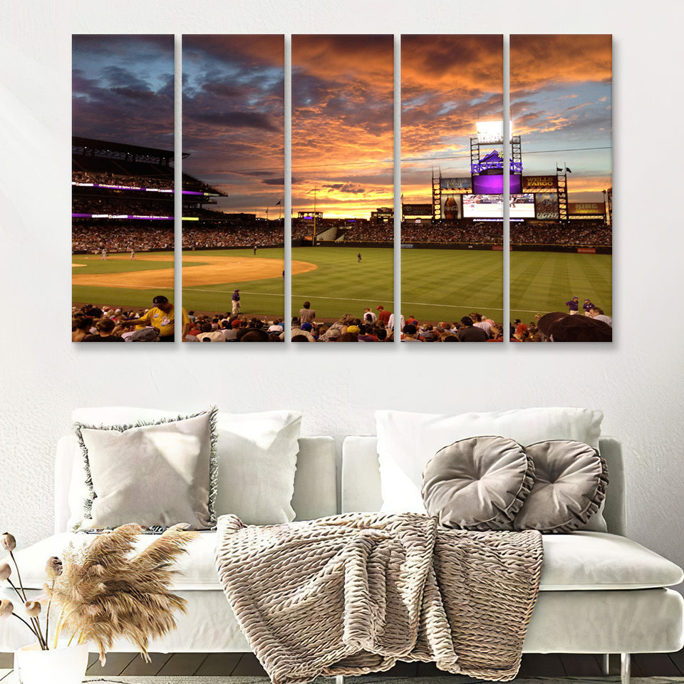 Coors Field Baseball United States 5 Pieces Canvas Prints Wall Art Decor - Painting Canvas,Multi Panel,Painting Prints,For Sale