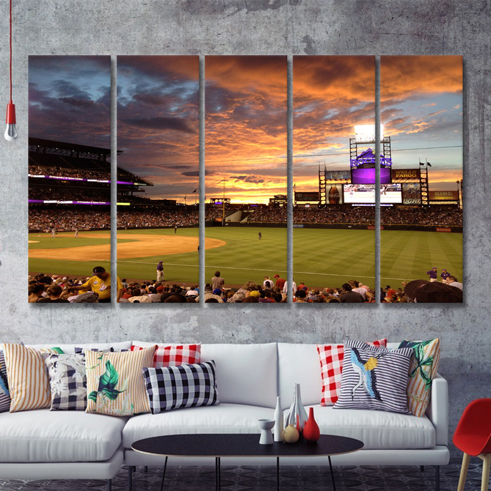 Coors Field Baseball United States 5 Pieces Canvas Prints Wall Art Decor - Painting Canvas,Multi Panel,Painting Prints,For Sale