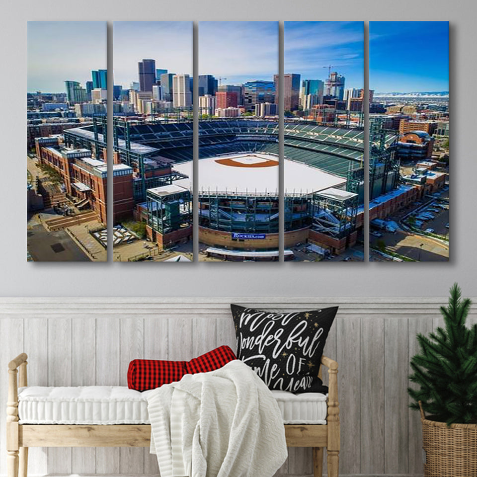 Coors Field in Snow, Stadium Canvas, Sport Art, Gift for him, Multi Panels B, Canvas Prints Wall Art Decor