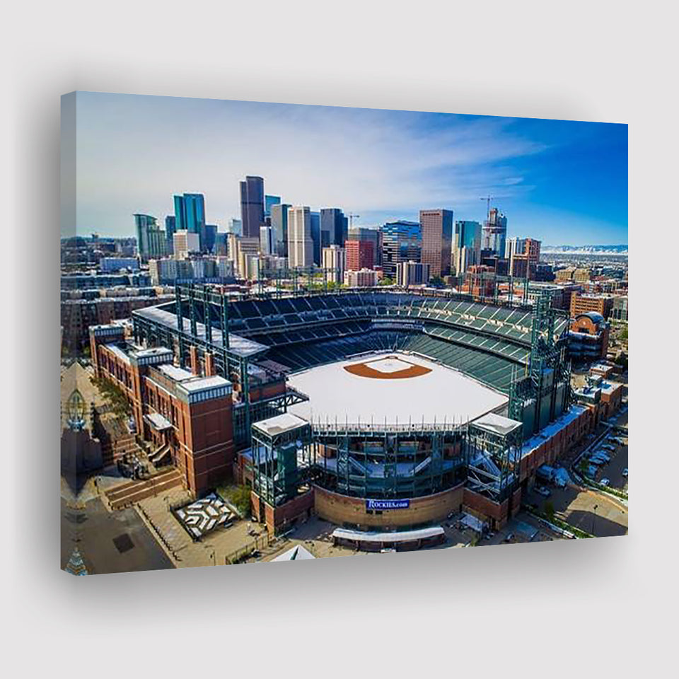 Coors Field in Snow, Stadium Canvas, Sport Art, Gift for him, Fan Gift, Canvas Prints Wall Art Decor