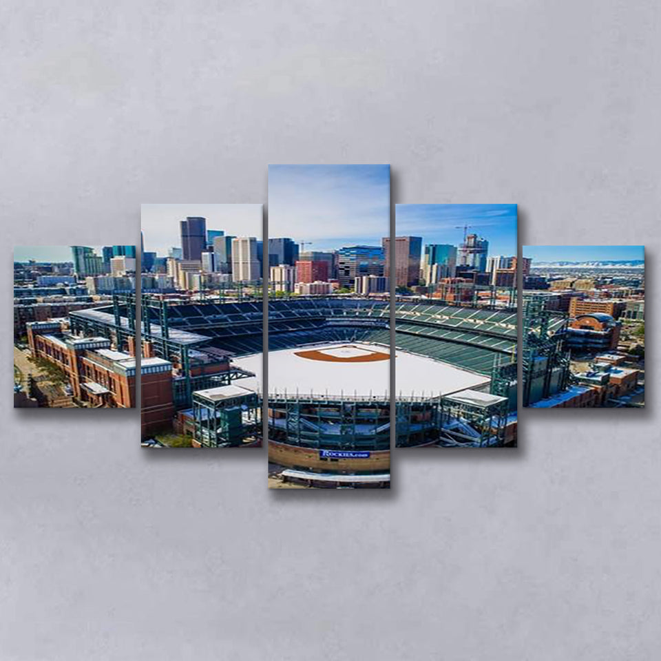 Coors Field in Snow, Stadium Canvas, Sport Art, Large Canvas, Multi Panels, Canvas Prints Wall Art Decor