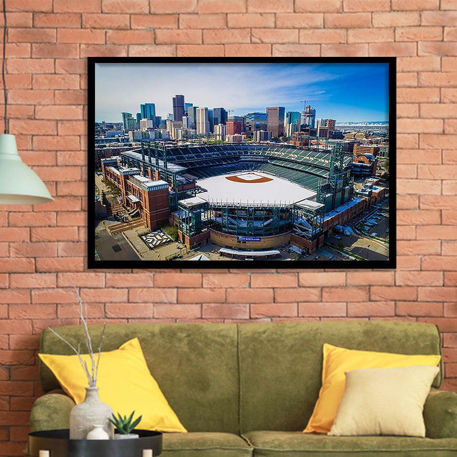 Coors Field in Snow, Stadium Canvas, Sport Art, Gift for him, Framed Art Prints Wall Art Decor, Framed Picture