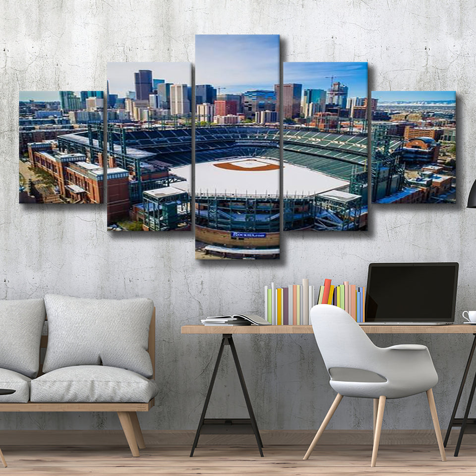 Coors Field in Snow, Stadium Canvas, Sport Art, Large Canvas, Multi Panels, Canvas Prints Wall Art Decor