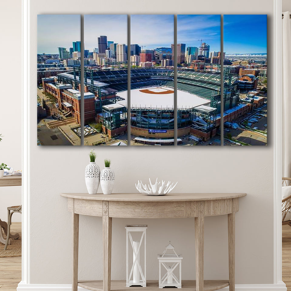 Coors Field in Snow, Stadium Canvas, Sport Art, Gift for him, Multi Panels B, Canvas Prints Wall Art Decor