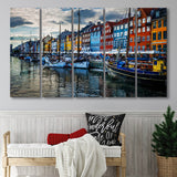 Copenhagen, Copenhagen Painting, Copenhagen Wall Art, Multi Panels, 5 Pieces B, Canvas Prints Wall Art Home Decor,X Large Canvas
