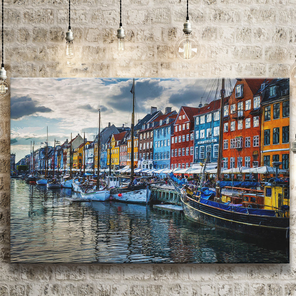 Copenhagen, Copenhagen Painting, Copenhagen Wall Art, Canvas Prints Wall Art Home Decor
