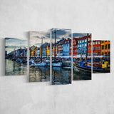 Copenhagen, Copenhagen Painting, Copenhagen Wall Art, Multi Panels, 5 Pieces, Canvas Prints Wall Art Home Decor