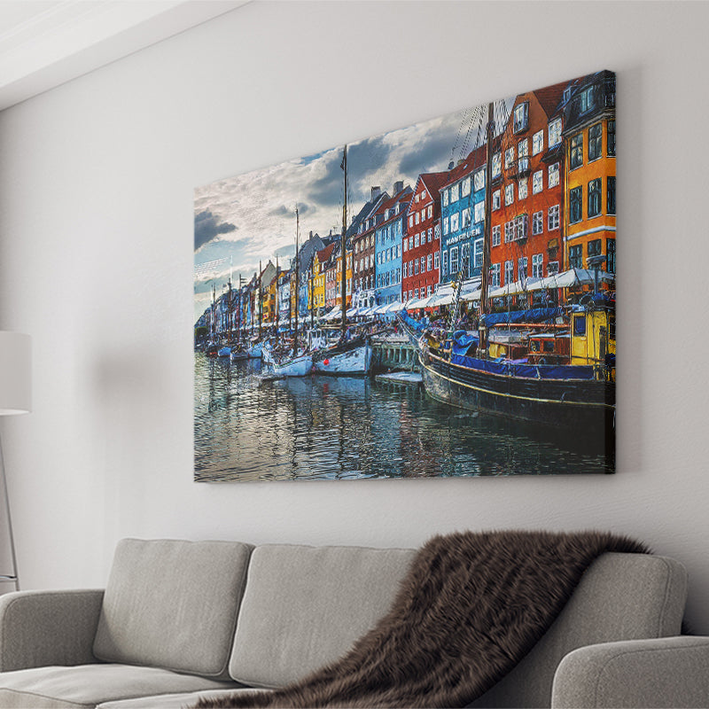 Copenhagen, Copenhagen Painting, Copenhagen Wall Art, Canvas Prints Wall Art Home Decor