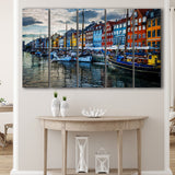Copenhagen, Copenhagen Painting, Copenhagen Wall Art, Multi Panels, 5 Pieces B, Canvas Prints Wall Art Home Decor,X Large Canvas