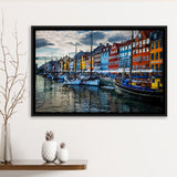 Copenhagen, Copenhagen Painting, Copenhagen Wall Art, Framed Canvas Prints Wall Art Home Decor,Floating Frame, Ready to Hang