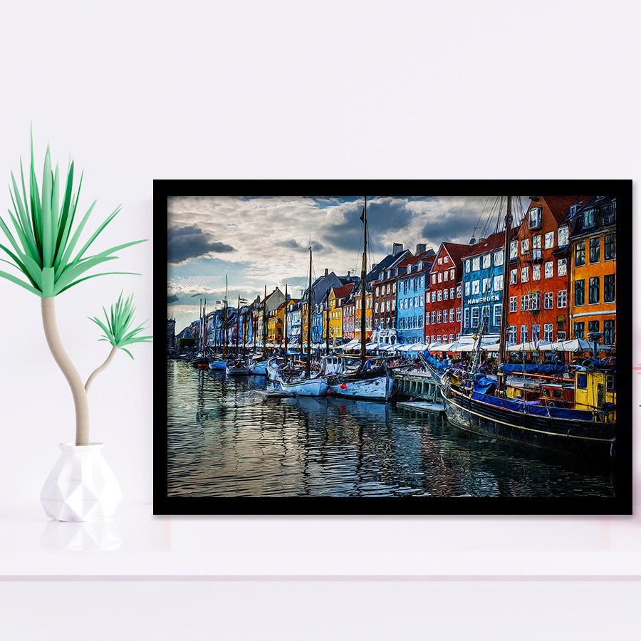 Copenhagen, Copenhagen Painting, Copenhagen Wall Art, Framed Art Prints Wall Art Home Decor, Ready to Hang