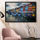 Copenhagen, Copenhagen Painting, Copenhagen Wall Art, Framed Canvas Prints Wall Art Home Decor,Floating Frame, Ready to Hang