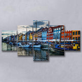 Copenhagen, Copenhagen Painting, Copenhagen Wall Art, Multi Panels, 5 Pieces, Canvas Prints Wall Art Home Decor