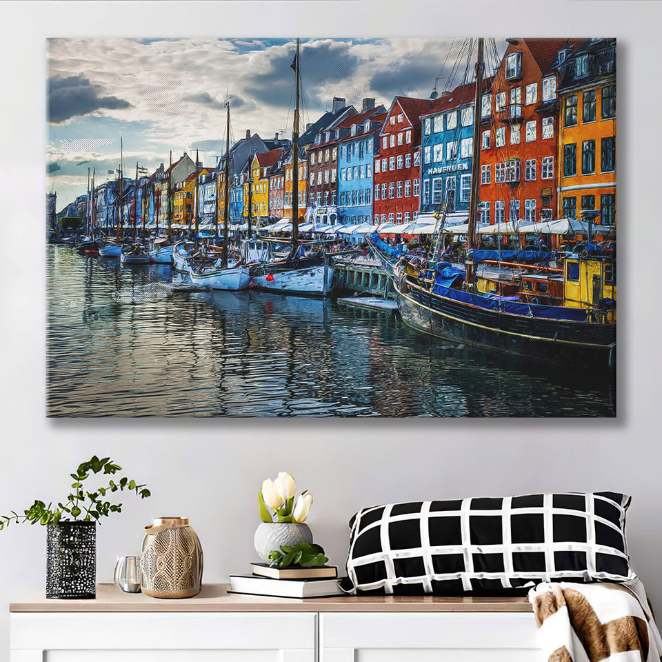 Copenhagen, Copenhagen Painting, Copenhagen Wall Art, Canvas Prints Wall Art Home Decor