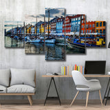 Copenhagen, Copenhagen Painting, Copenhagen Wall Art, Multi Panels, 5 Pieces, Canvas Prints Wall Art Home Decor