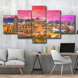 Cordoba Spain Mosquecathedral Roman Bridge 5 Pieces Mixed Canvas Prints Wall Art Home Decor