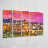 Cordoba Spain Mosquecathedral Roman Bridge 5 Pieces Extra Large Canvas Prints Wall Art Home Decor
