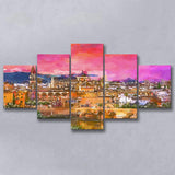 Cordoba Spain Mosquecathedral Roman Bridge 5 Pieces Mixed Canvas Prints Wall Art Home Decor