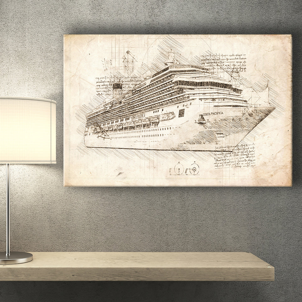 Costa Pacifica Cruise Ship Canvas Prints Wall Art - Painting Canvas, Painting Prints, Wall Home Decor, Prints for Sale